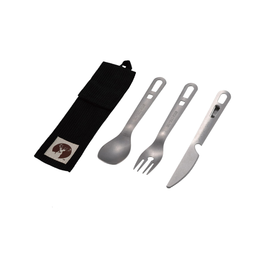 CAPTAIN STAG Cutlery Set of 3 with Case