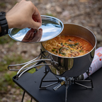 CAMPINGMOON CC-18 Saucepan & S363-2S Double Layer Steamer Set