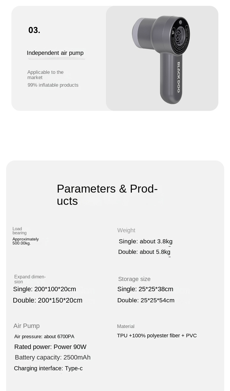 BLACKDOG Yunmeng Inflatable Sleeping Pad Air Cushion – 1P