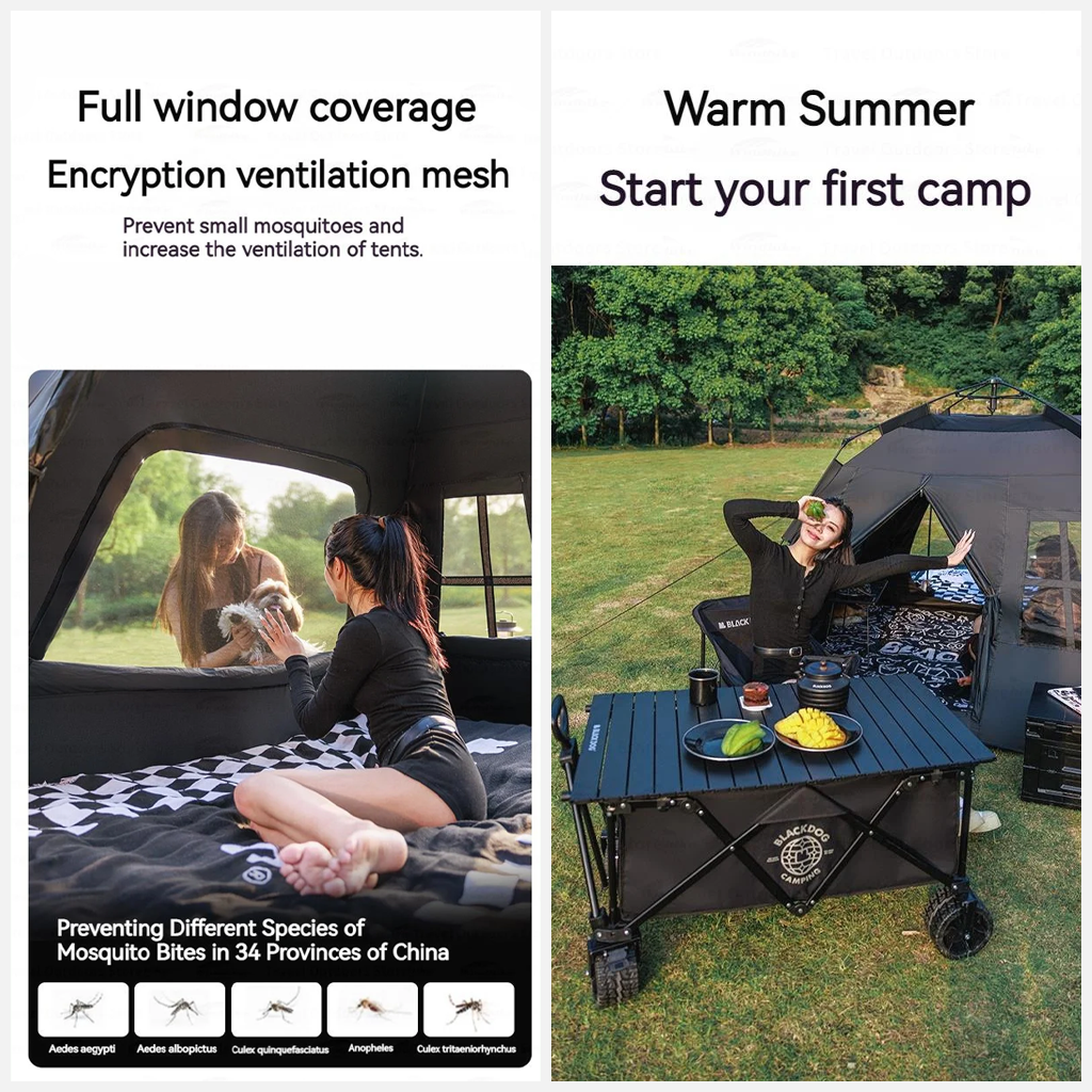 2 door tents BLACKDOG 2 Door 2 Window - Automatic Tent 3–4 Person CBD2450WS030