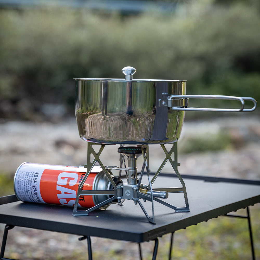 CAMPINGMOON CC-18 Saucepan & S363-2S Double Layer Steamer Set