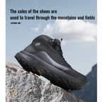 HUMTTO Women’s Mid-Cut Hiking Shoes Waterproof & Shock-Absorbing – Grey