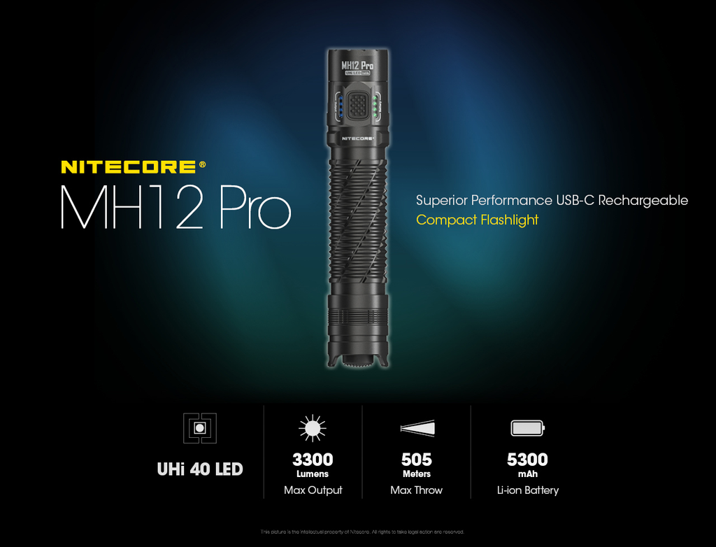 NITECORE MH12 Pro Nitelab UHi40 Rechargeable Flashlight 3300LM