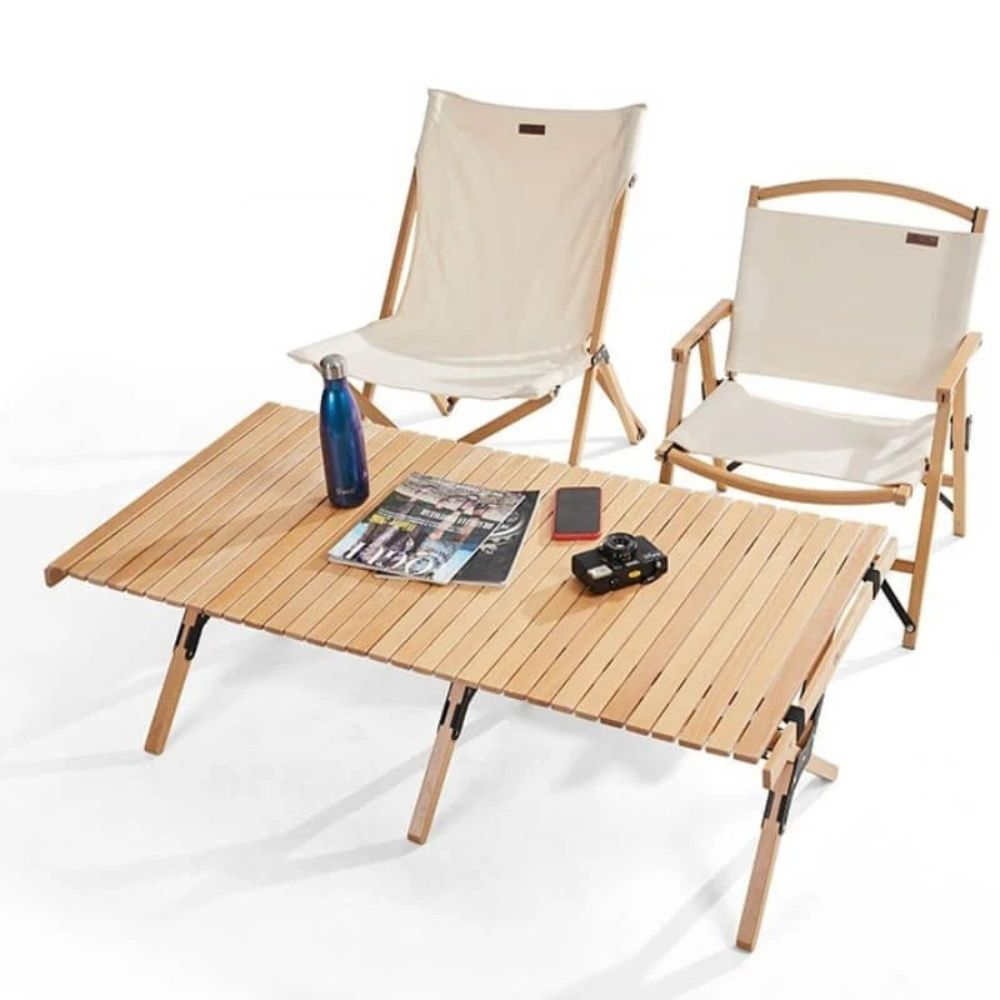 MOBI GARDEN Egg Roll Table European Beech Wood 90cm - M
