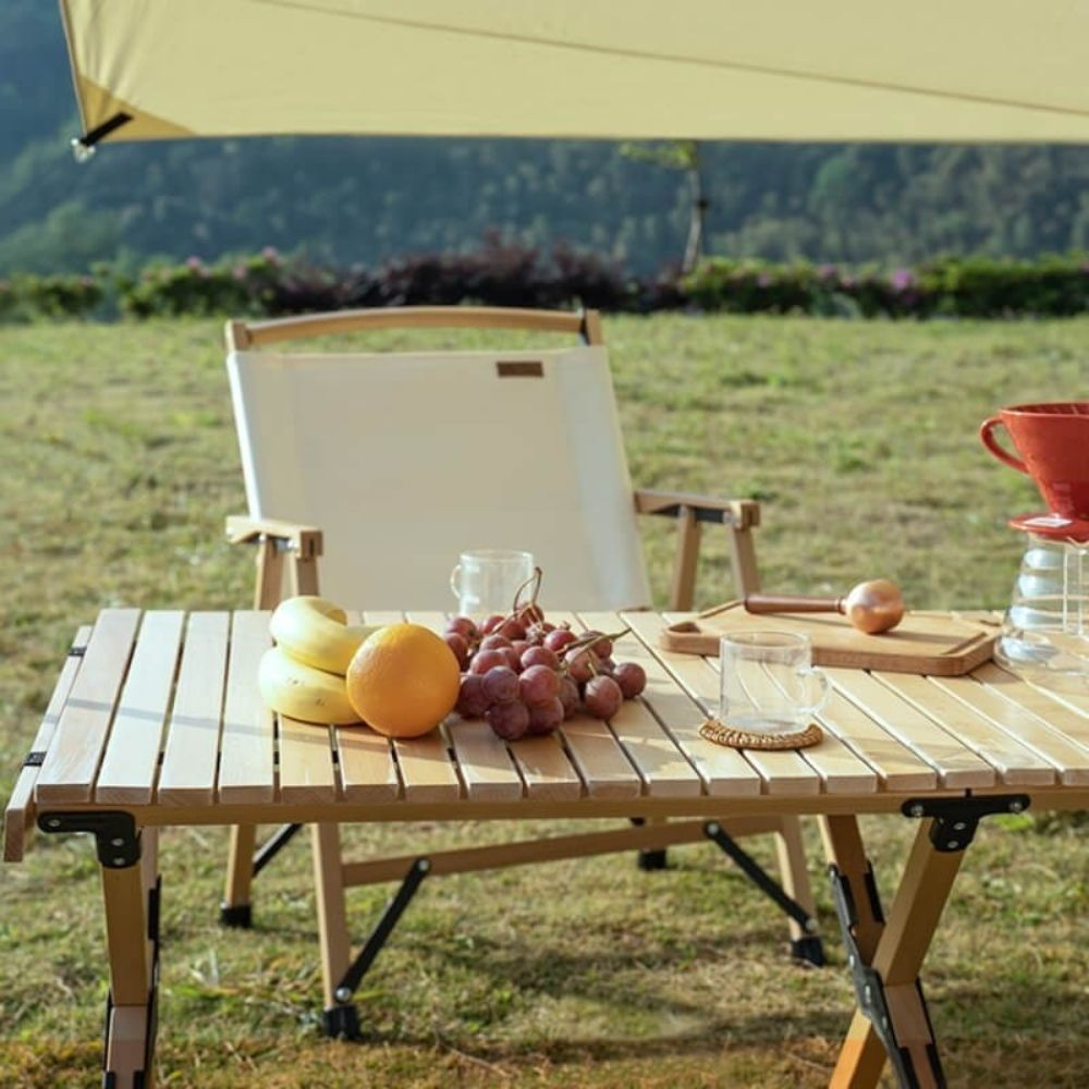 MOBI GARDEN Egg Roll Table European Beech Wood 90cm - M