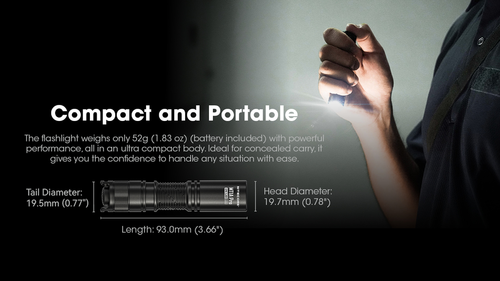 NITECORE MT1A Pro Tactical & Compact Rechargeable Flashlight 800LM