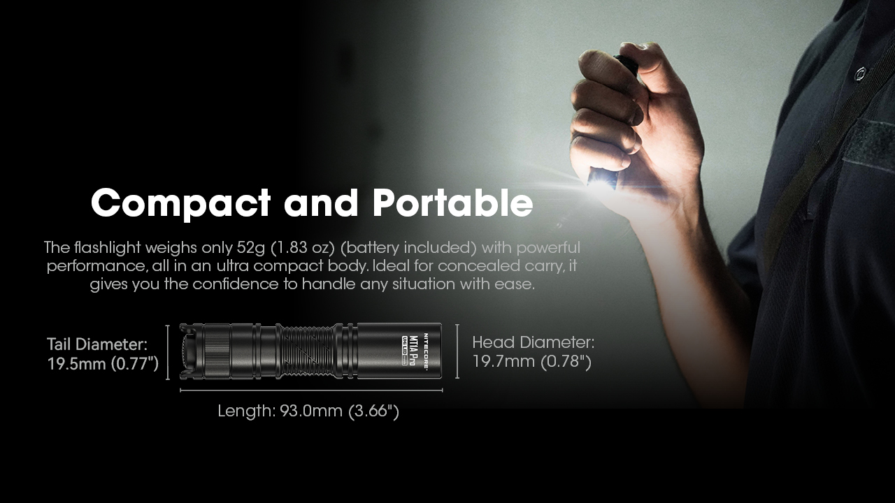 NITECORE MT1A Pro Tactical & Compact Rechargeable Flashlight 800LM