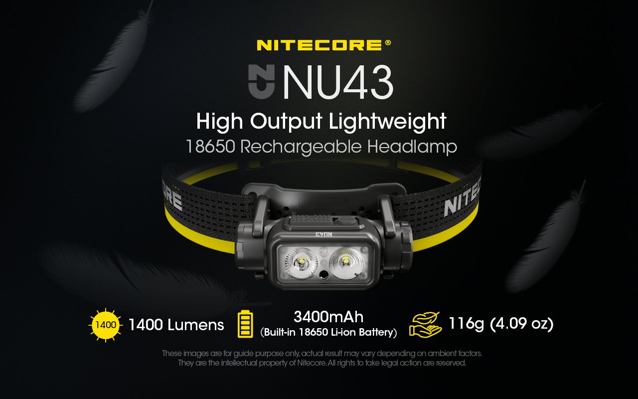 NITECORE NU43 Built-In 3500mAh Battery Headlamp 1400LM