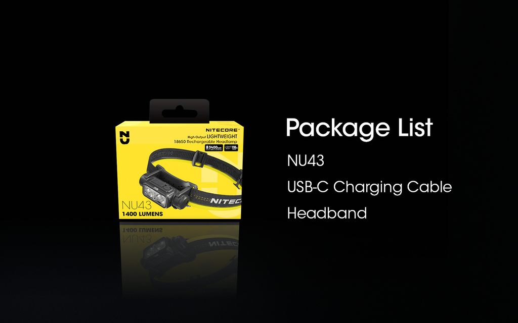 NITECORE NU43 Built-In 3500mAh Battery Headlamp 1400LM