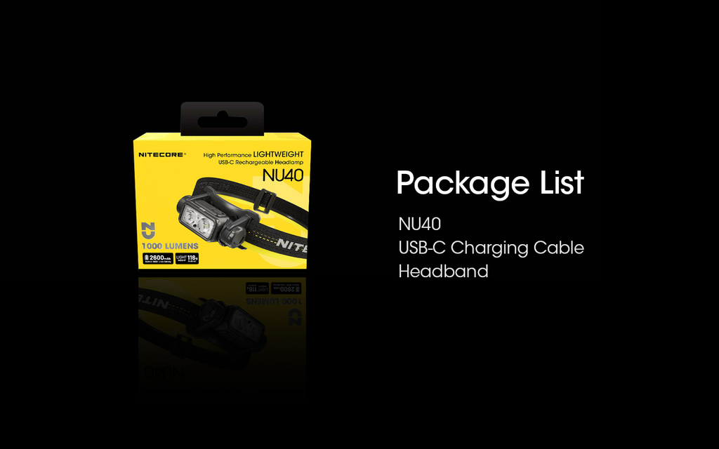 NITECORE NU40 Built-In 2600mAh Battery Headlamp 1000LM