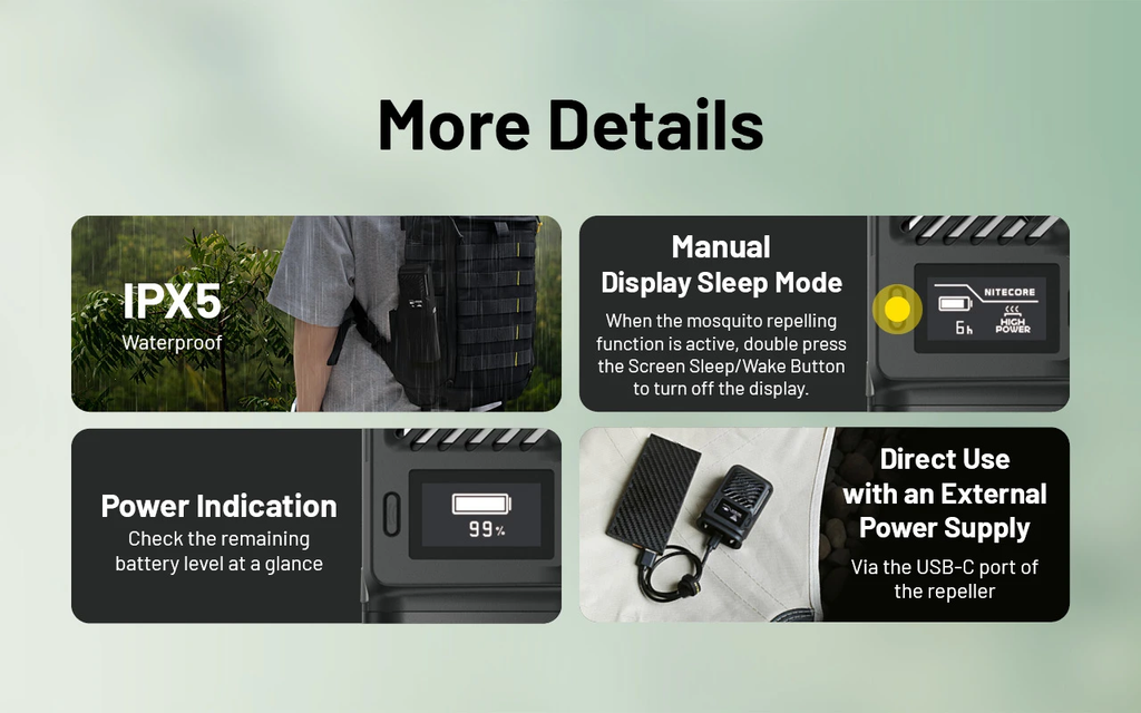 NITECORE EMR23 Rechargeable Mosquito Repellent