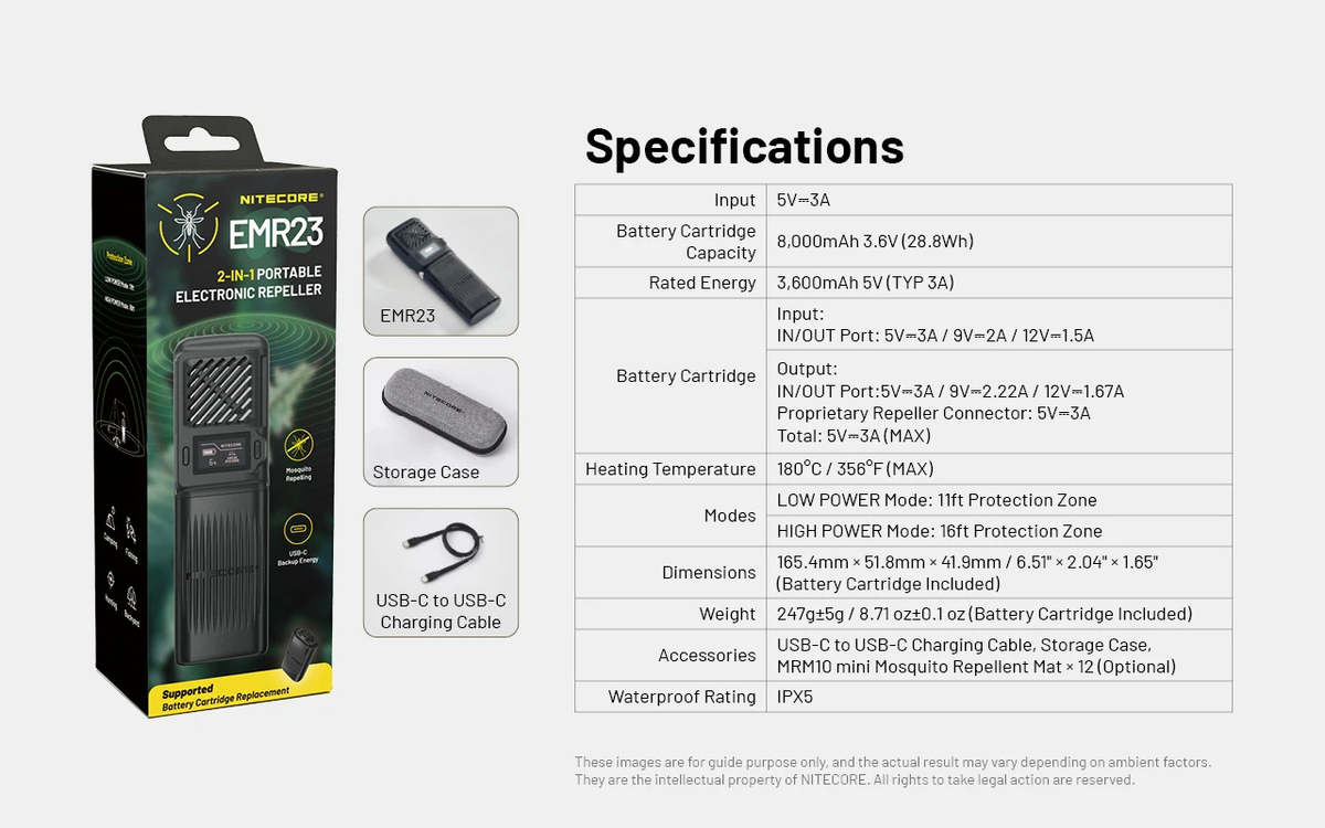 NITECORE EMR23 Rechargeable Mosquito Repellent