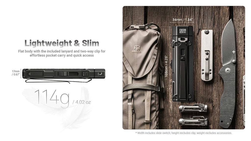 NITECORE EDC09 MCT Adjustable Angle Flashlight 1600LM