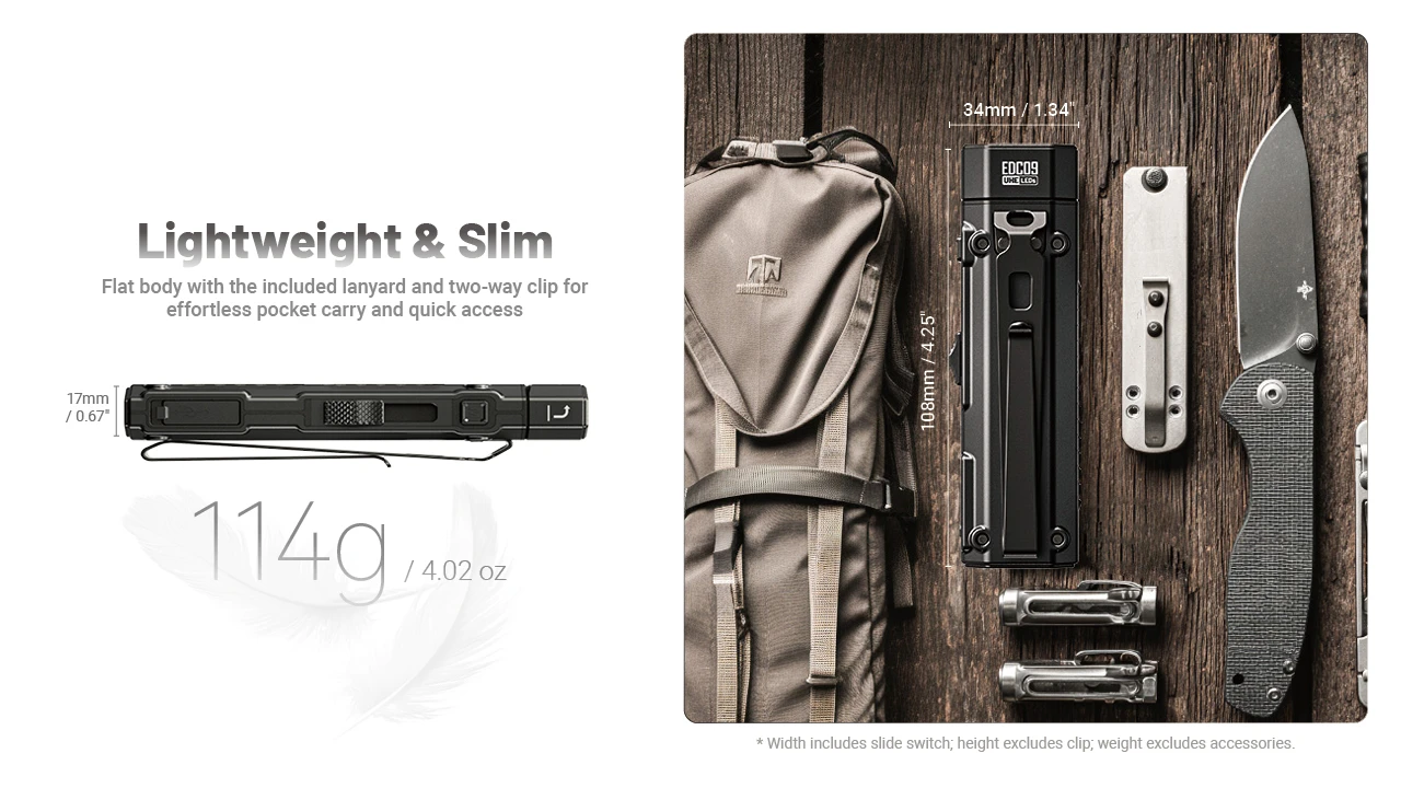 NITECORE EDC09 MCT Adjustable Angle Flashlight 1600LM