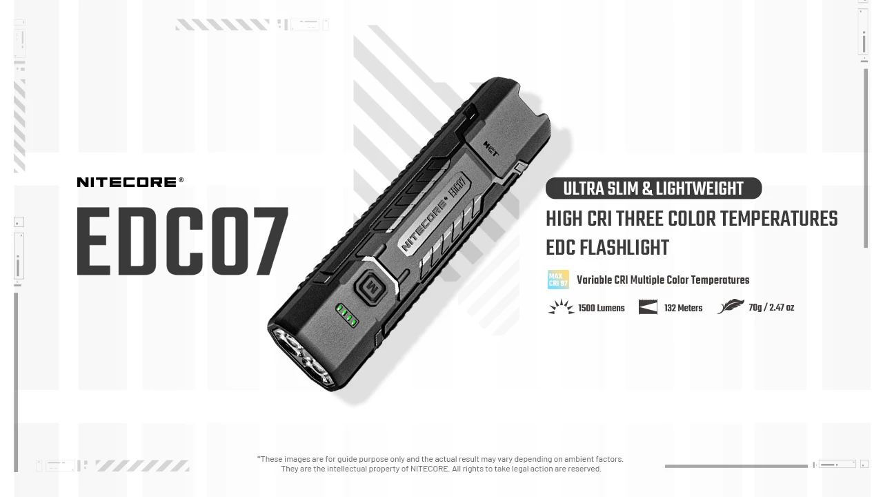 NITECORE EDC07 Ultra Slim & Lightweight Flashlight 1500LM