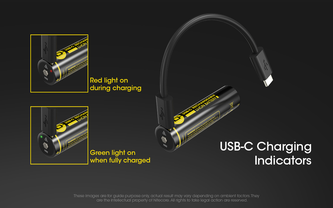 NITECORE NL1834R 18650 3400mAh USB-C Rechargeable Li-on Battery