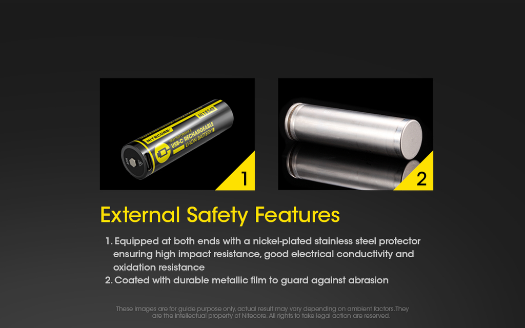 NITECORE NL1834R 18650 3400mAh USB-C Rechargeable Li-on Battery