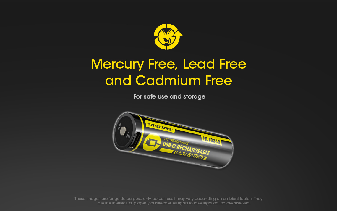 NITECORE NL1834R 18650 3400mAh USB-C Rechargeable Li-on Battery