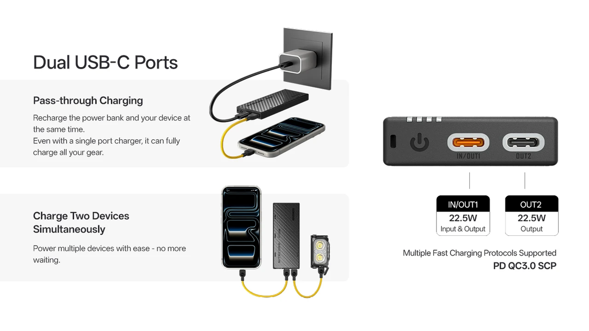 NITECORE NB10000 Gen4 Ultra-Lightweight Power Bank 10,000mAh