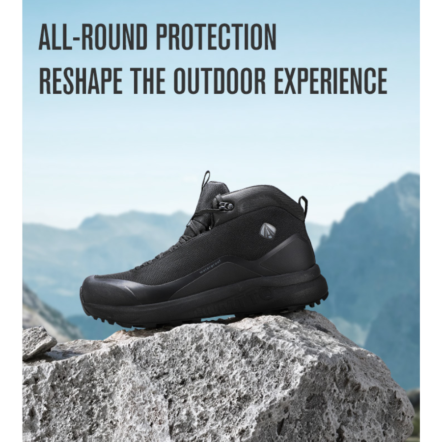 HUMTTO Women’s Mid-Cut Hiking Shoes Waterproof & Shock-Absorbing – Grey