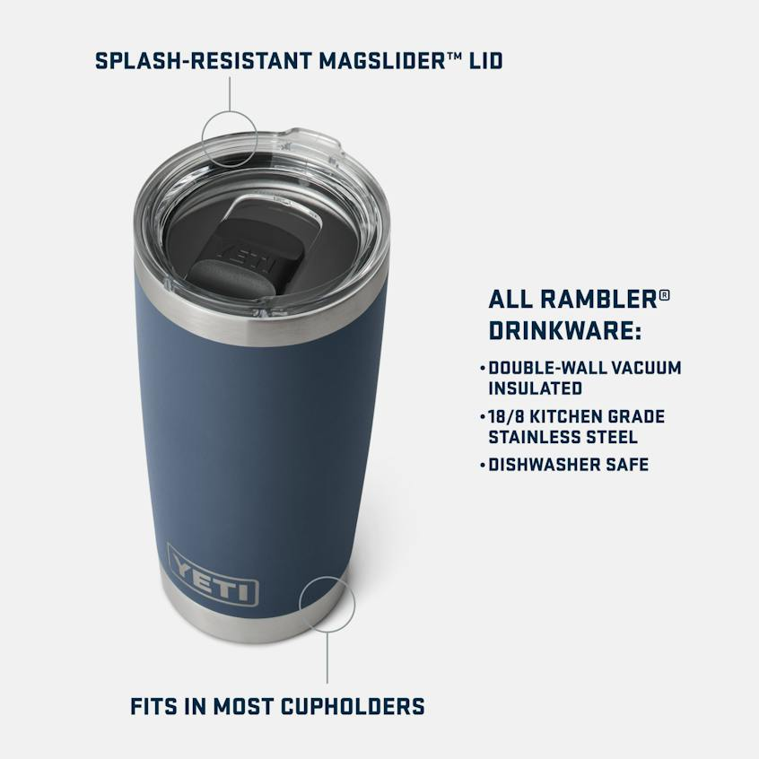 YETI Rambler 20 Oz Tumbler with MagSlider™ Lid