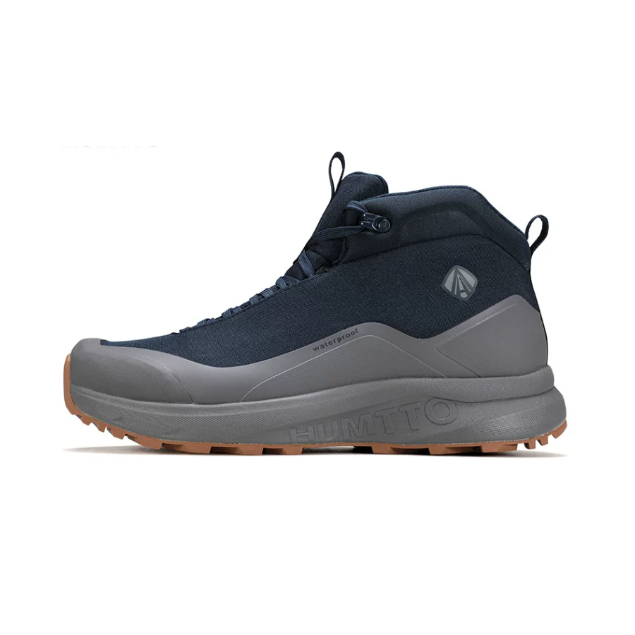 HUMTTO Men’s Mid-Cut Hiking Shoes Waterproof & Shock-Absorbing – Dark Blue/Grey