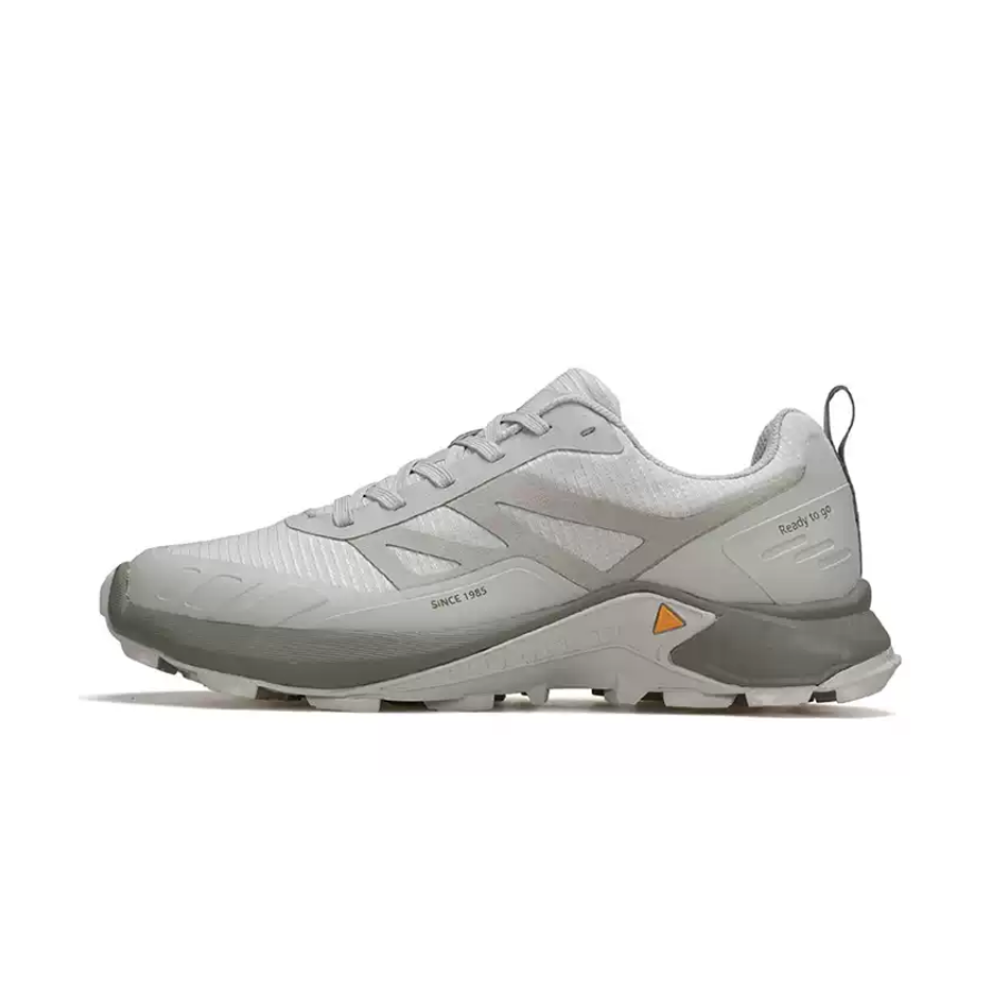 HUMTTO Men's Low-Cut Hiking Shoes Water-Resistance & Breathable – Milky Grey/Light Green