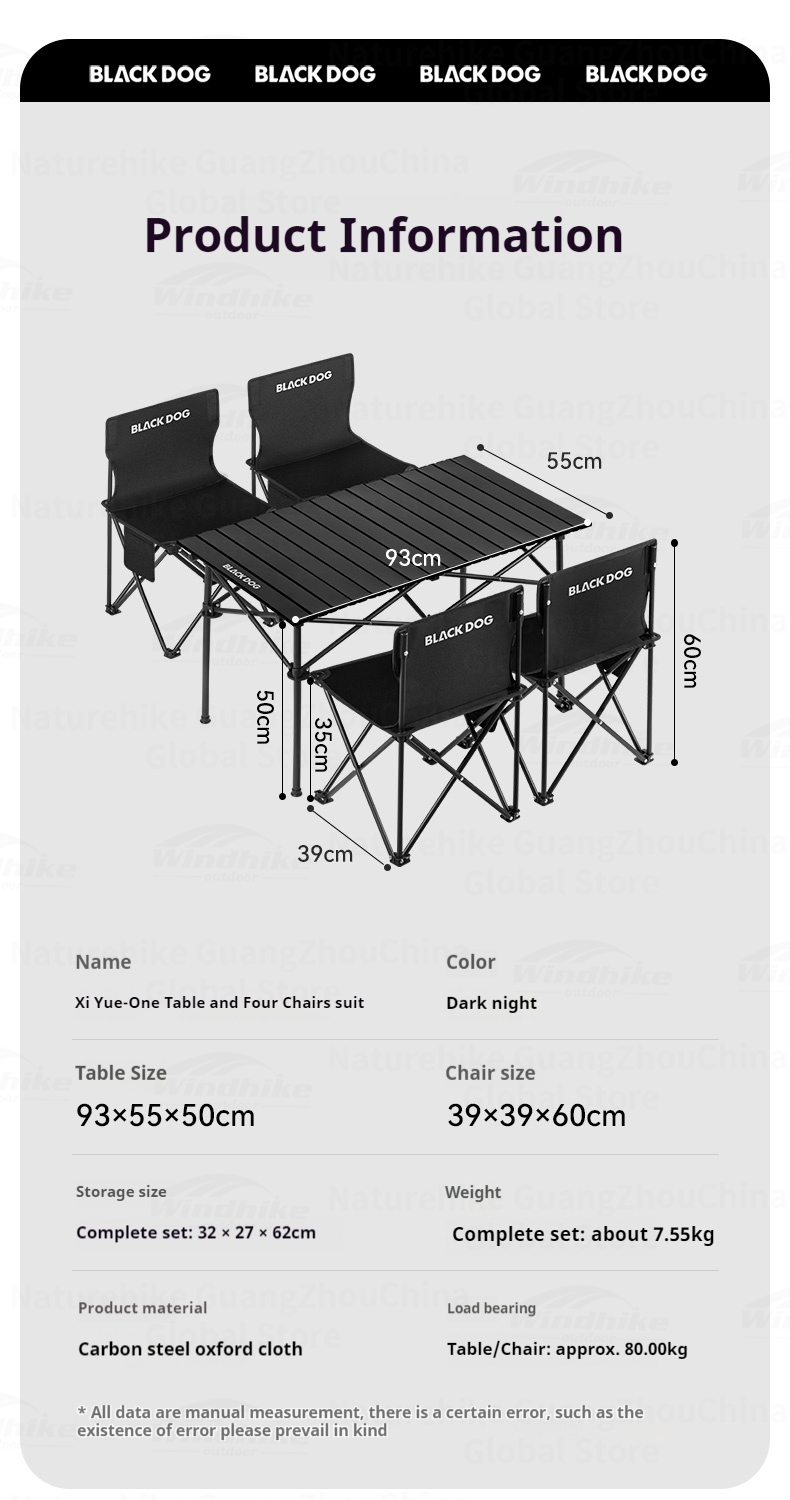 BLACKDOG Xiyue - 1 Table & 4 Chairs Set