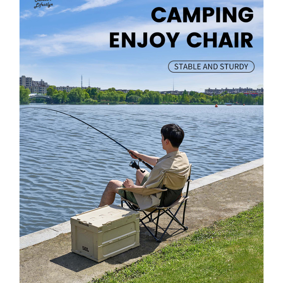 MOBI GARDEN Enjoy Folding Camping Chair with Armrest