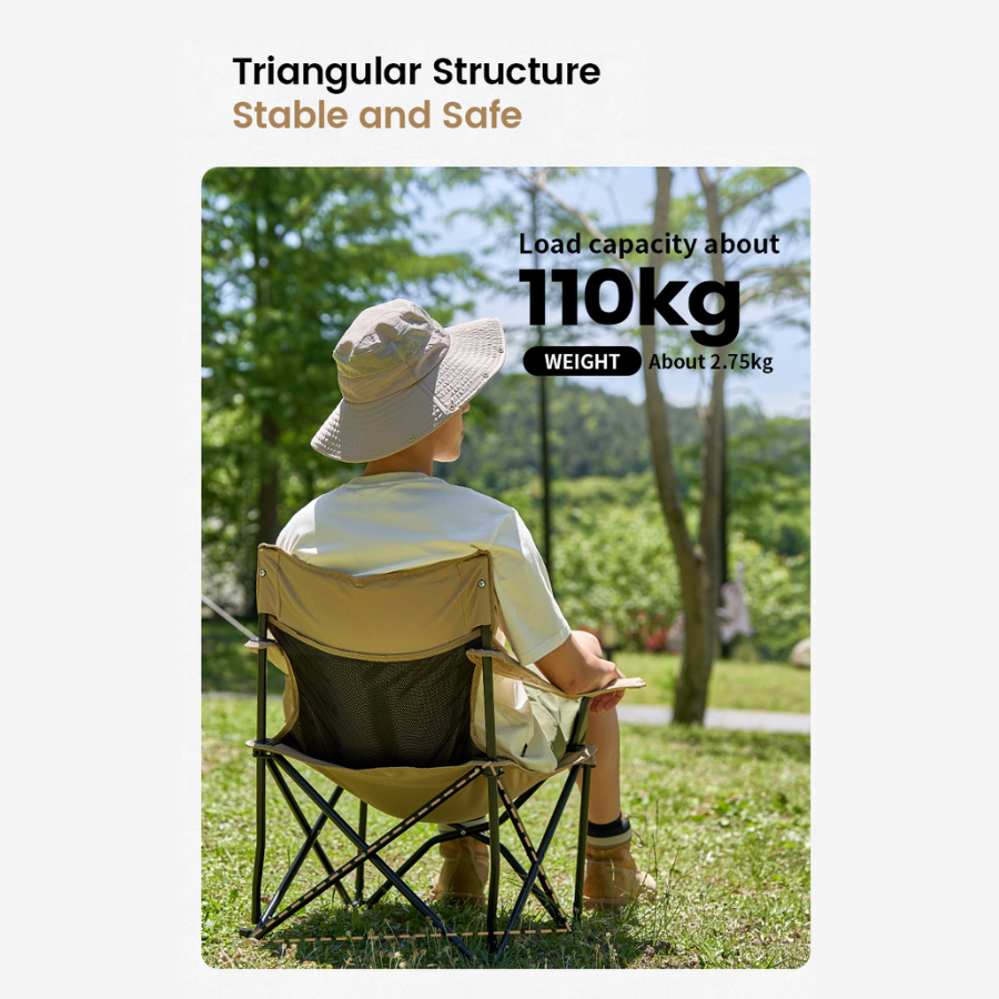 MOBI GARDEN Enjoy Folding Camping Chair with Armrest