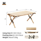 MOBI GARDEN Egg Roll Table European Beech Wood 90cm - M