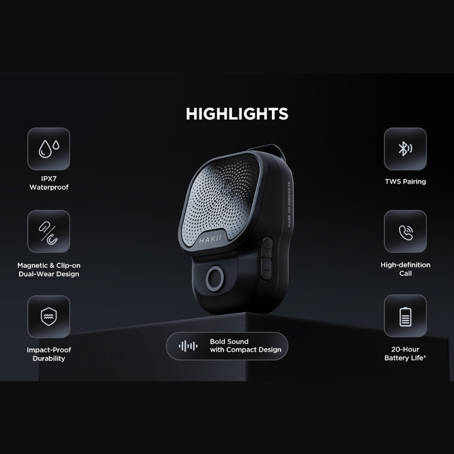 HAKII Boulder Clip-on Wearable Speaker