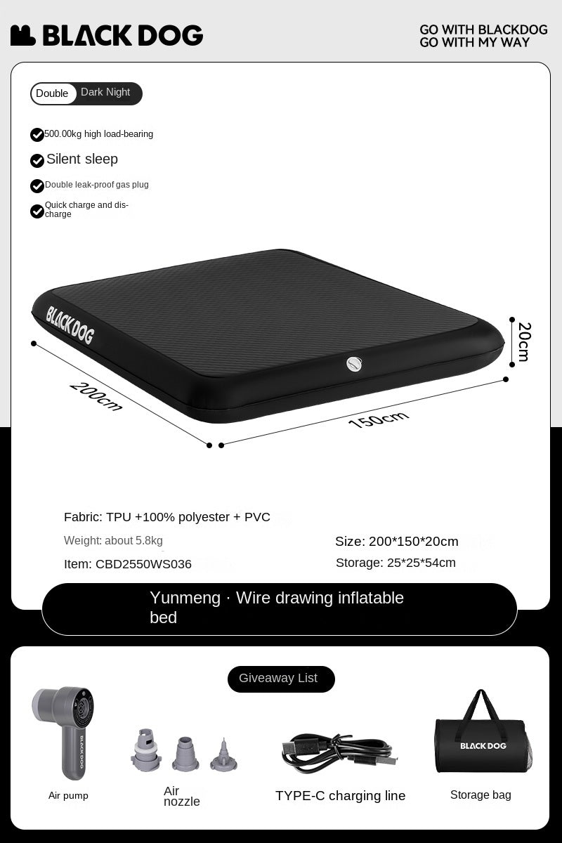 BLACKDOG Yunmeng Inflatable Sleeping Pad Air Cushion – 2P