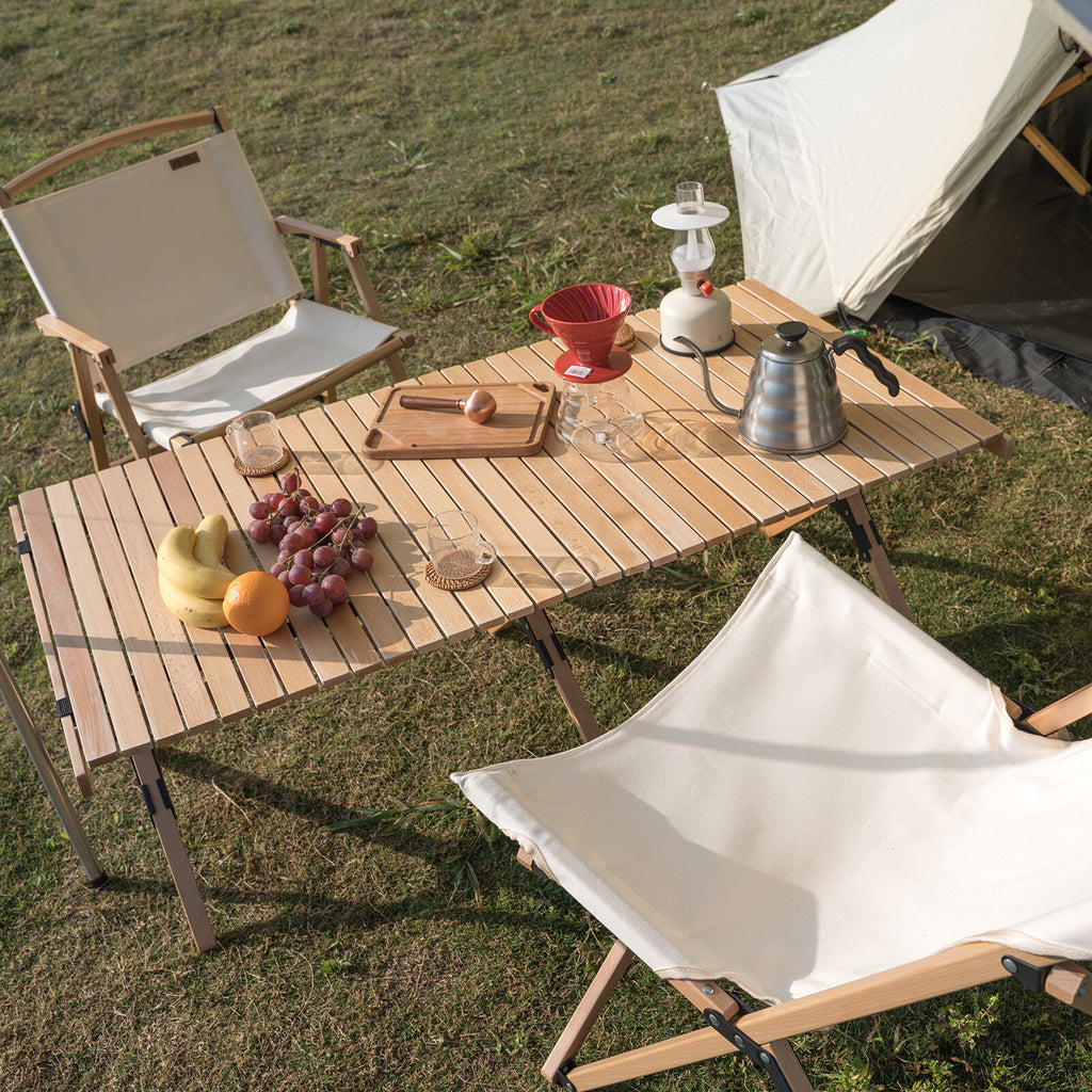 MOBI GARDEN Egg Roll Table European Beech Wood 90cm - M