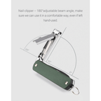 NEXTOOL NE20011 6-in-1 Multifunction Outdoor Nail Clipper - Olive Drab