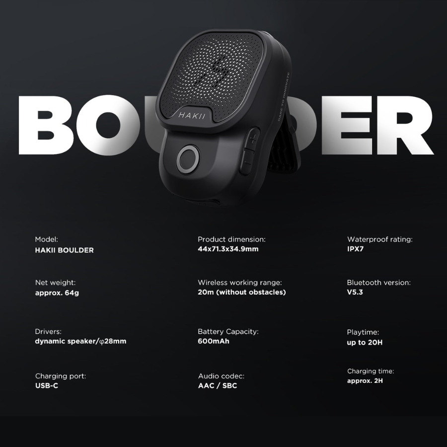 HAKII Boulder Clip-on Wearable Speaker