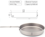 KEITH TITANIUM Fry Pan with Folding Handle 1000ml Ti6034