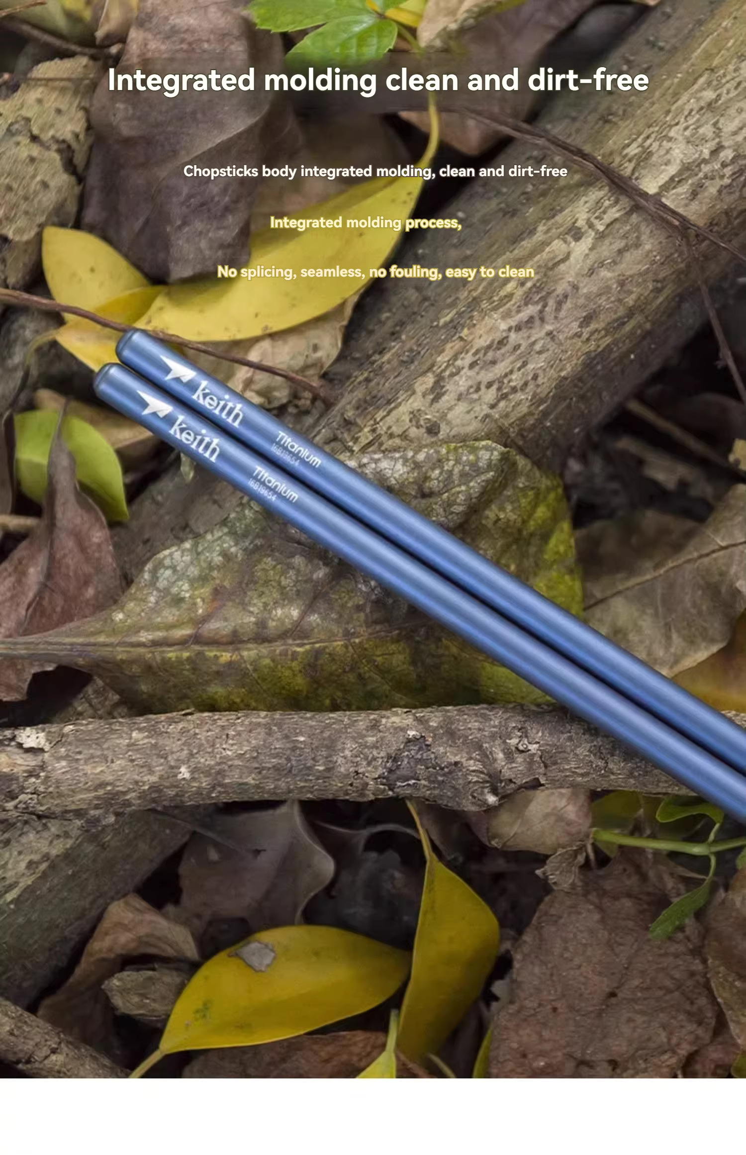 KEITH TITANIUM Round Handle Chopsticks Ti5661 Ti5662 Ti5663