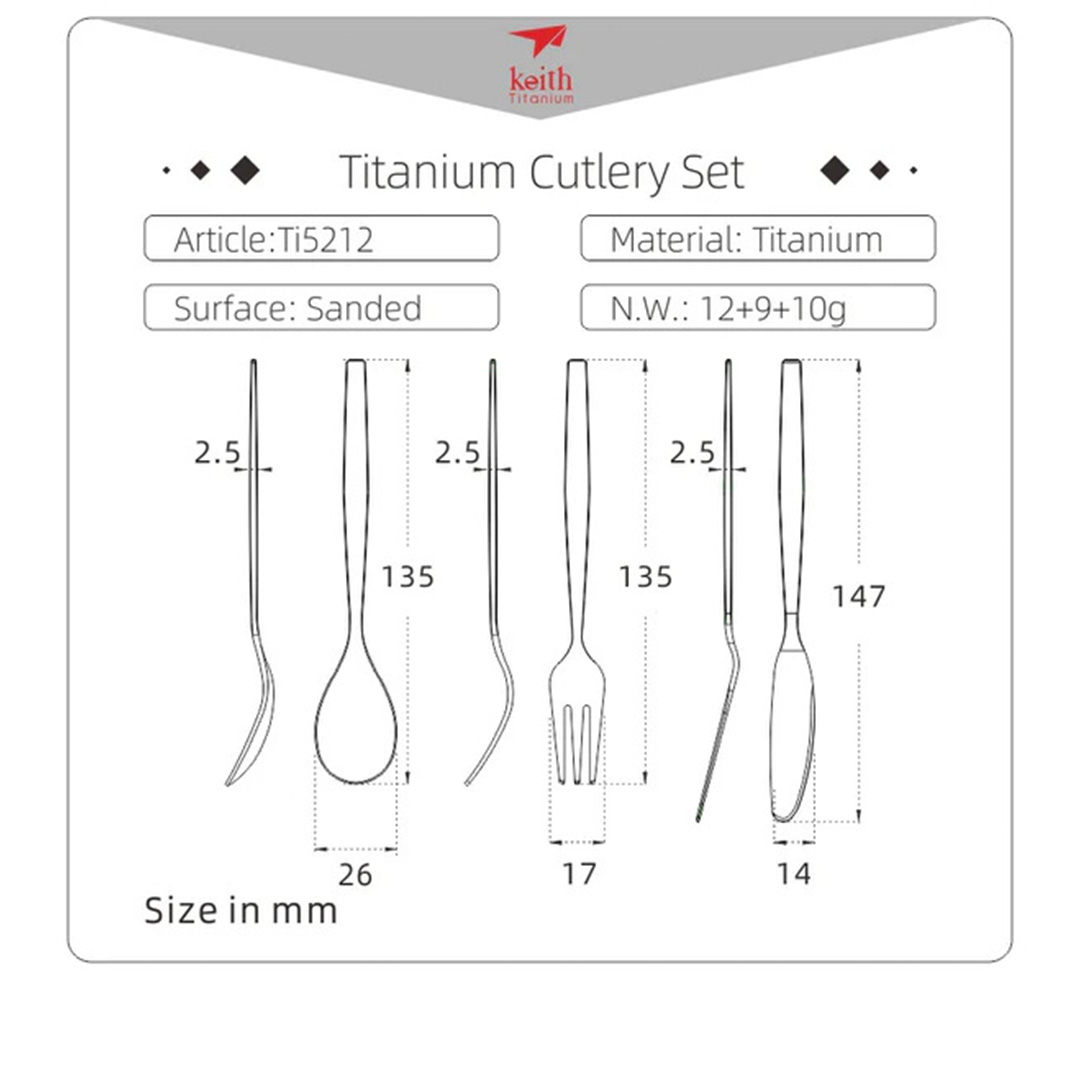 KEITH TITANIUM Cutlery Set Ti5212