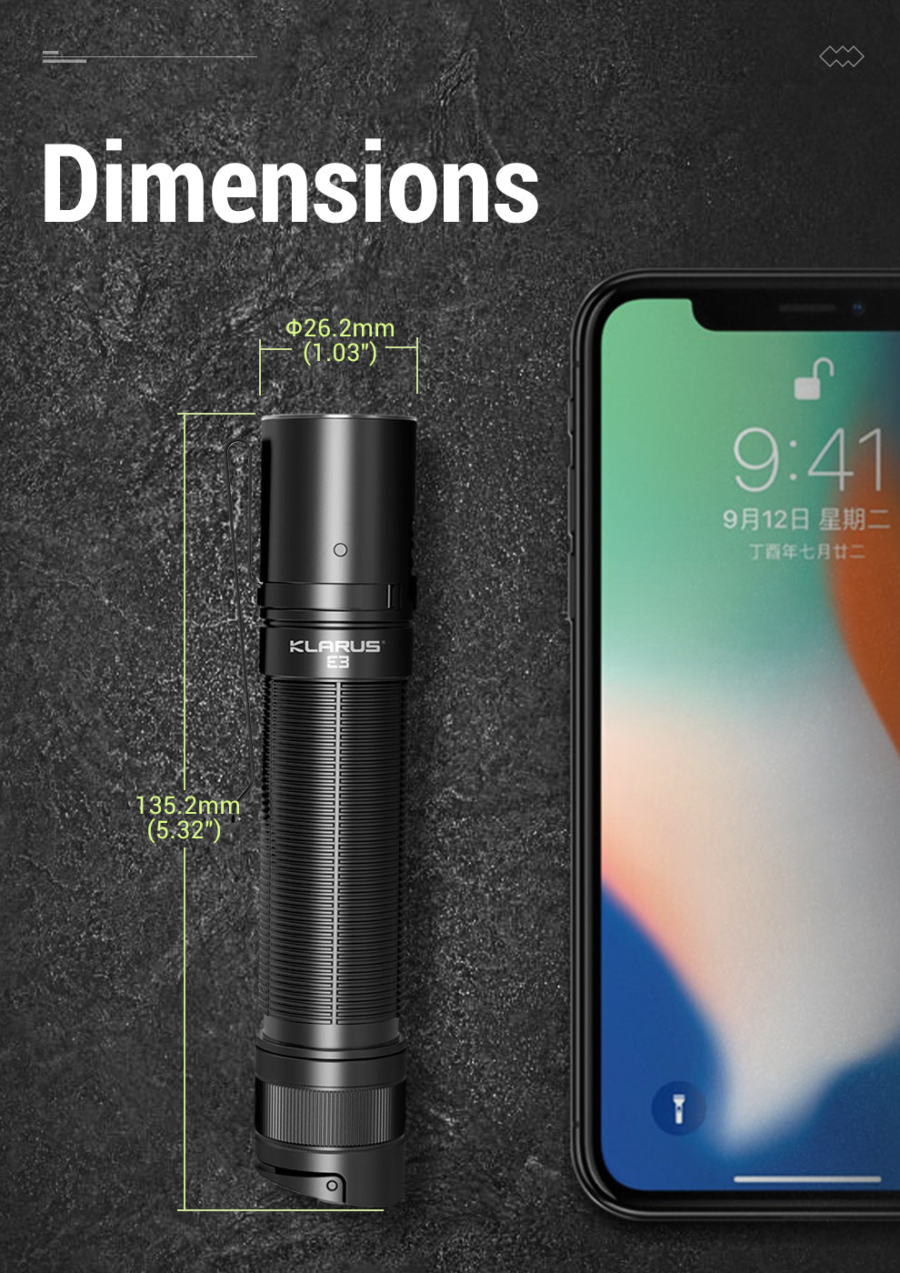 KLARUS E3 2200 Lumen EDC Pocket Flashlight