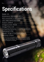 KLARUS E3 2200 Lumen EDC Pocket Flashlight
