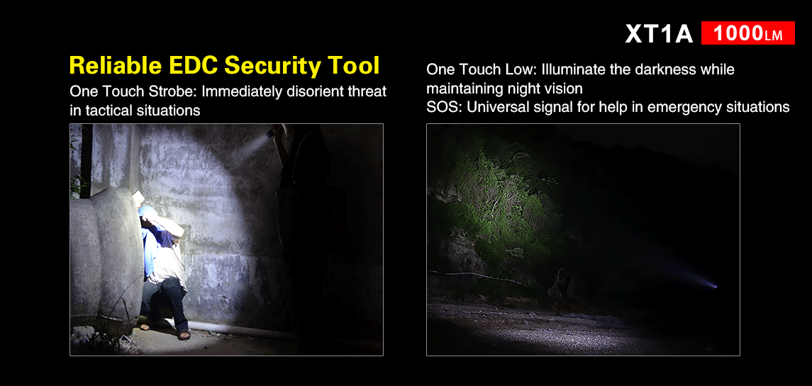 KLARUS XT1A 1000 Lumen Tactical EDC Flashlight