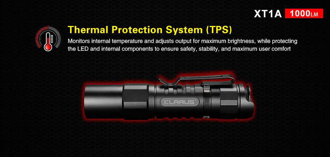 KLARUS XT1A 1000 Lumen Tactical EDC Flashlight