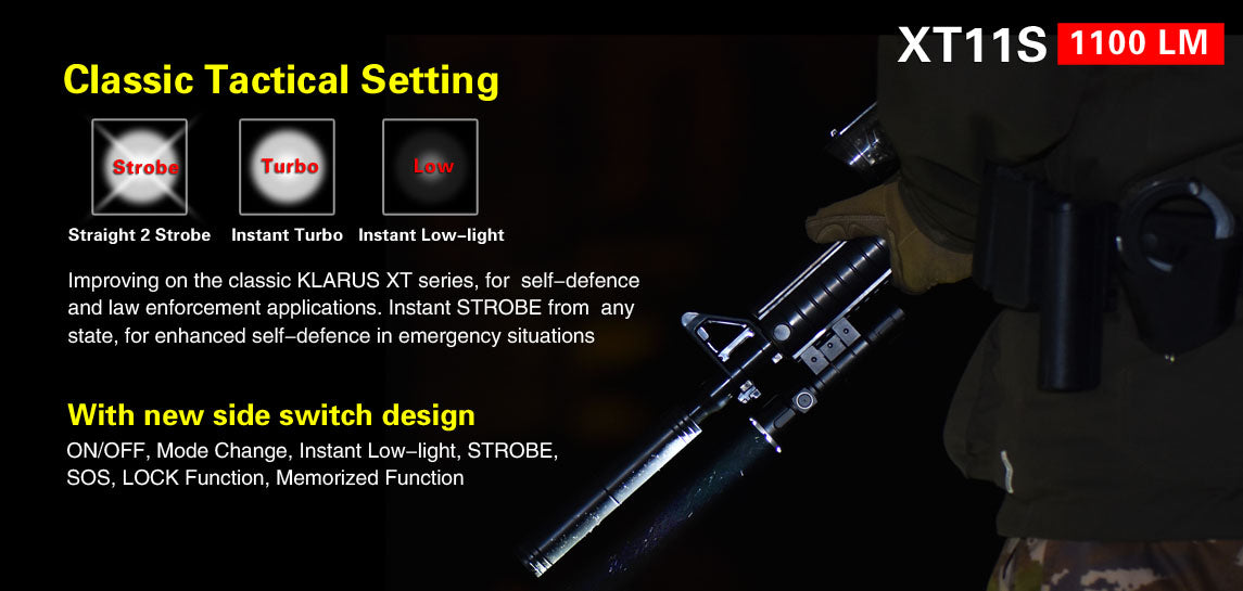 KLARUS XT11S 1100 Lumen Ultra Compact Tactical Flashlight