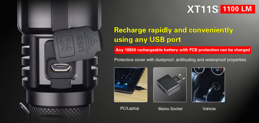 KLARUS XT11S 1100 Lumen Ultra Compact Tactical Flashlight