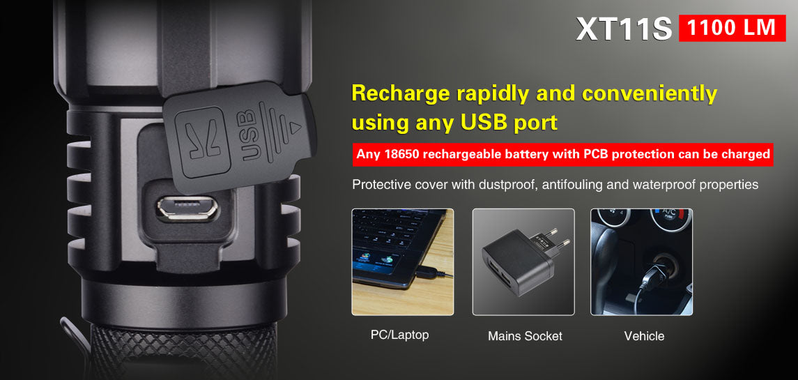 KLARUS XT11S 1100 Lumen Ultra Compact Tactical Flashlight