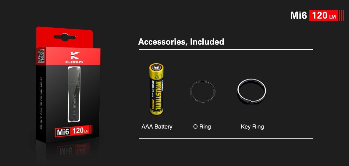 KLARUS Mi6 120 Lumen Keychain Flashlight
