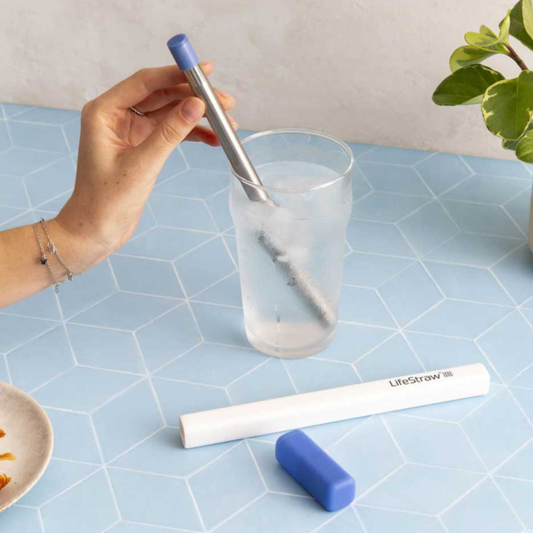 LIFESTRAW Sip Reusable Steel Filter Straw with Carry Case