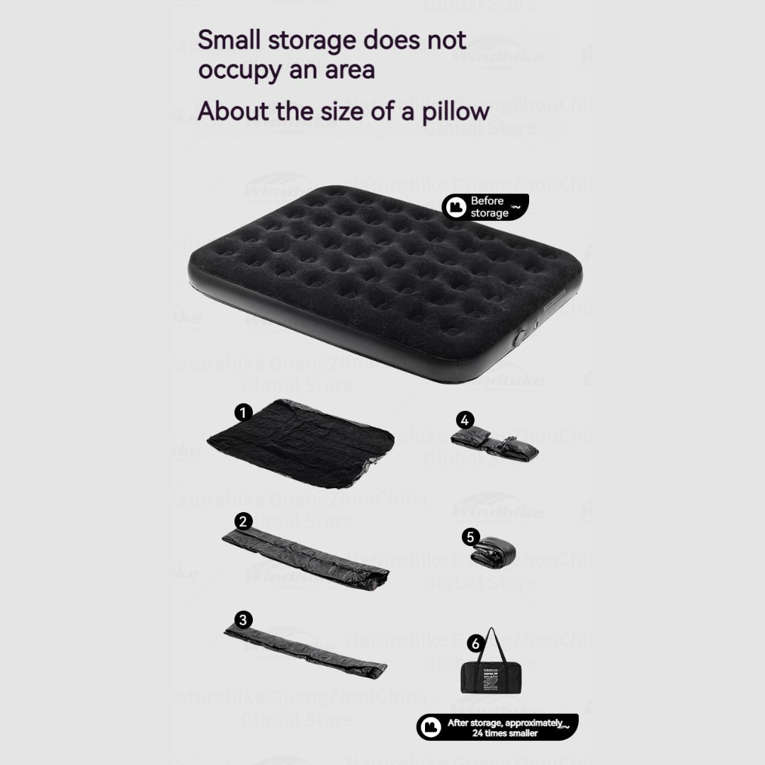 BLACKDOG Double Mattress Air Bed Built-in Air Pump