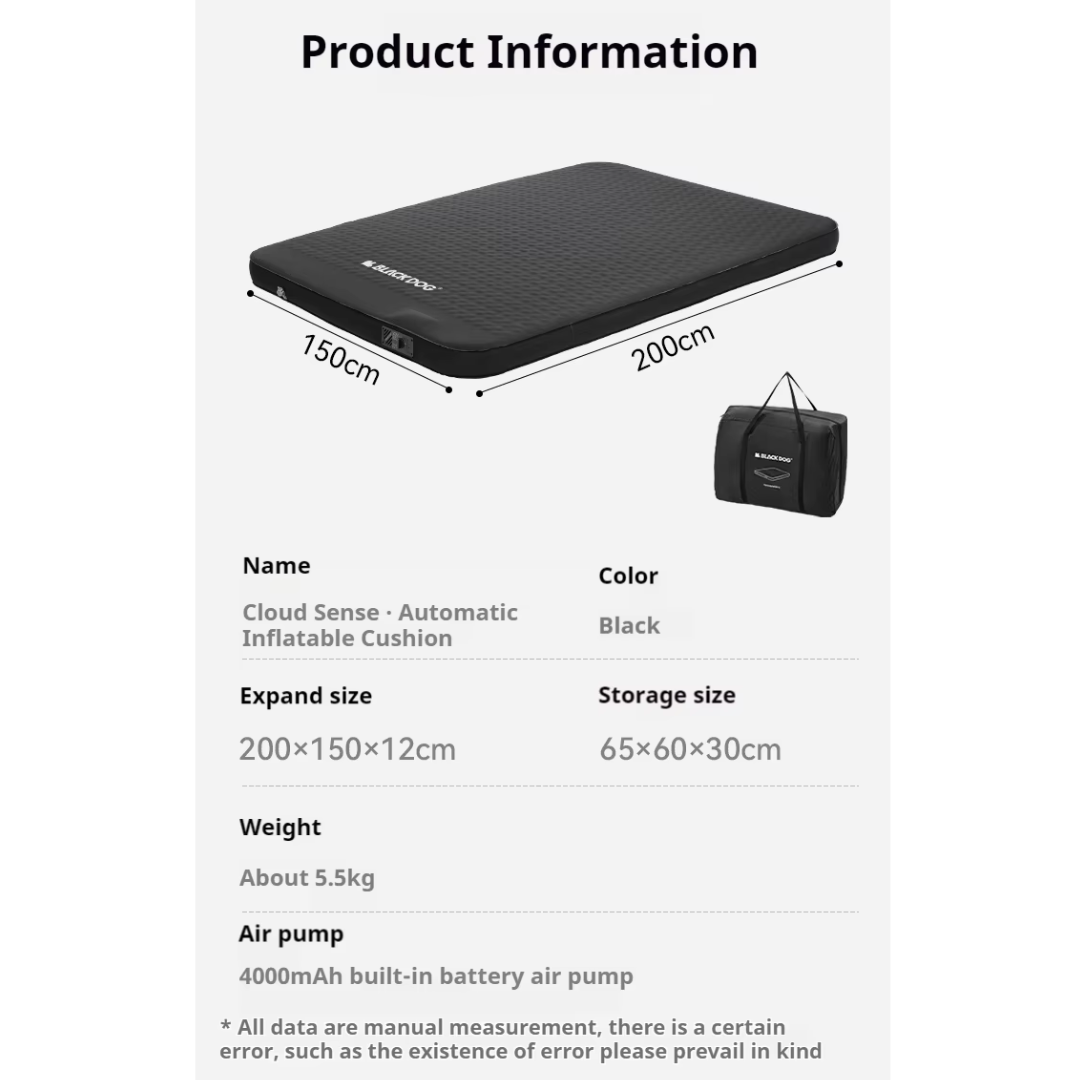 BLACKDOG Auto Inflate Cloud Sponge Bed 2P